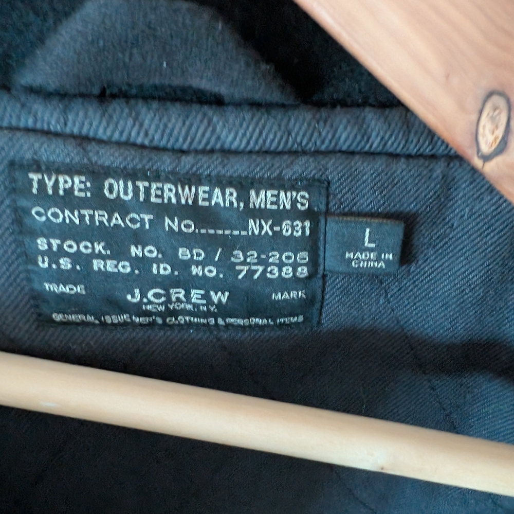 J. Crew Mens Black Wool Duffle Coat Hooded Toggle Jacket Size Large - Picture 5 of 5